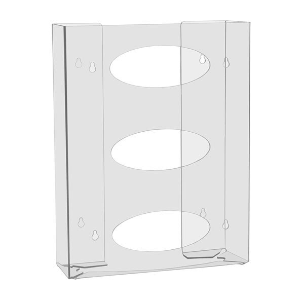 Triple Glove Box Holder Acrylic Horizontalr Vertical Mount MedStat